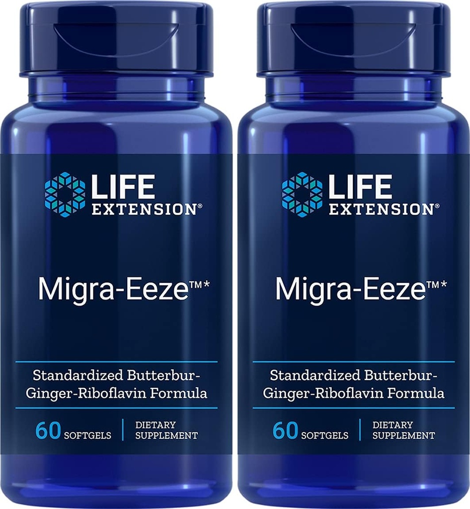 Life Extension Migra-EezeTM Standardized Butterbur-Ginger-Riboflavin Formula, 60 Count (pack of 2)