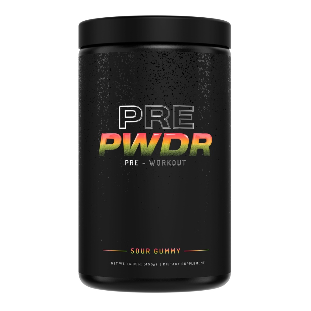 PWDRS Pre-Workout Powder, All Natural Pre Workout for Energy, Pump, Endurance & Strength, with Cafeine (Sour Gummy)