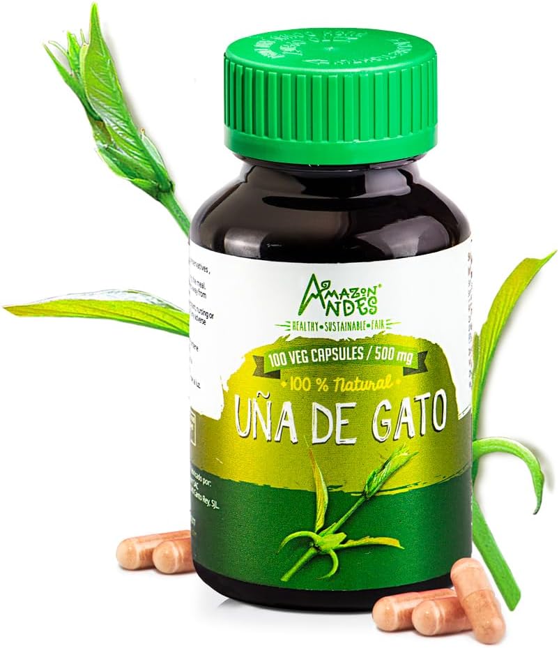 Cat's Claw (Uncaria Tormentosa) Capsules l 1000mg per Serving superfood l Joints, Immune and Cardiovasculaire Systems Supporter l Vegan Pillen l Duurzaam gewonnen l Uña de Gato l Andes