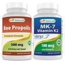 Best Naturals Bee Propolis 500 mg & Vitamin K2 (MK7) with D3