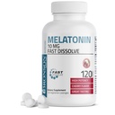 Bronson Melatonine 10mg Fast Solution Cherry Flavored Tablets Vegetarische Chewable Lozenges, 120 Tellen