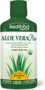 Country Life Realfood Organics Liquid Aloë Vera Plus - Ondersteunt Digestief Gezondheid & Immune System - met Slippery Elm, Gember, Kurkuma, Pepermunt - Biologische ACTIValoe, Qmatrix Proces - 32 oz