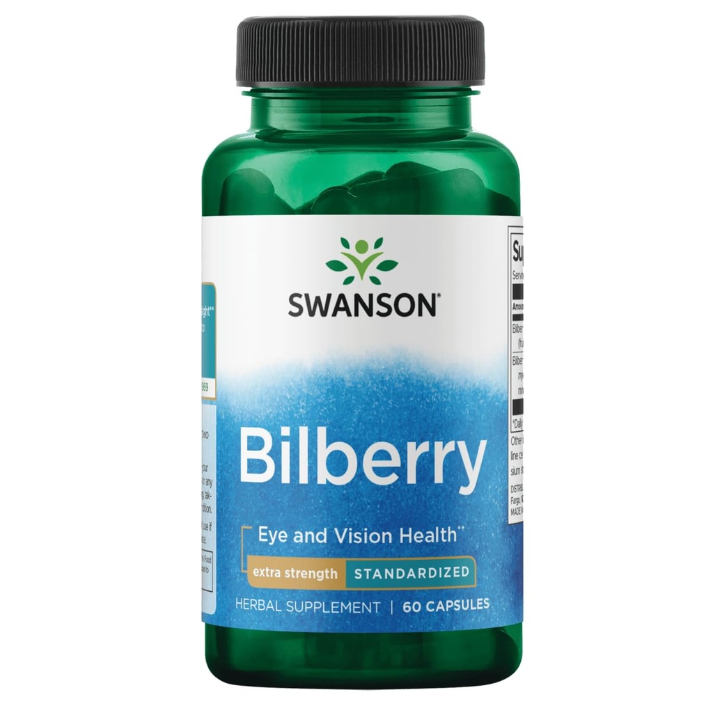 Swanson Extra-sterke bosbes (gestandaardiseerd) 100 Milligrammen 60 Capsules