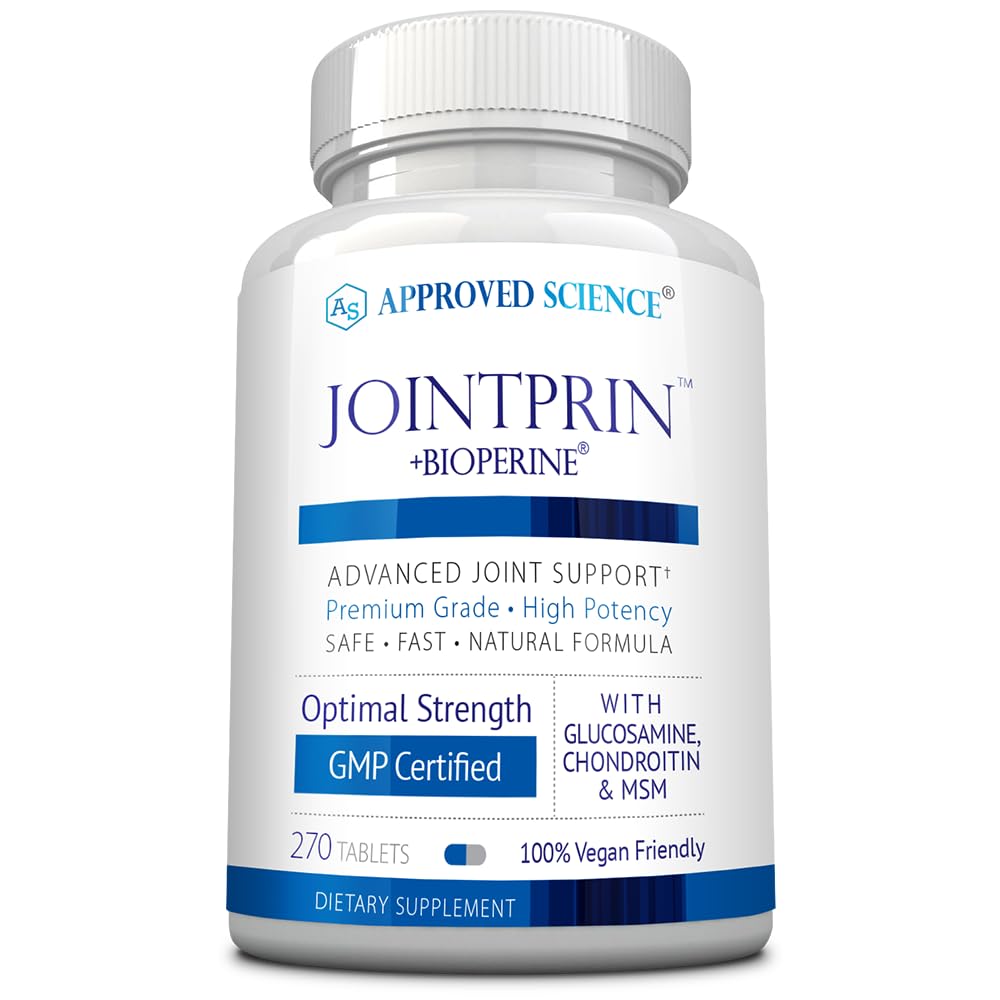 Goedgekeurde wetenschappelijke Jointprin - Joint Support Supplement - Glucosamine, MSM, Chondroitin, Turmeric, Boswellia, BioPerine - 3 maand levering