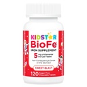 KidStar Nutriënten BioFe Pure Iron Chewables voor kinderen & volwassenen, Zoete Blast, Geen Suiker, Gezoet met Xylitol, 120 Kauwtabletten