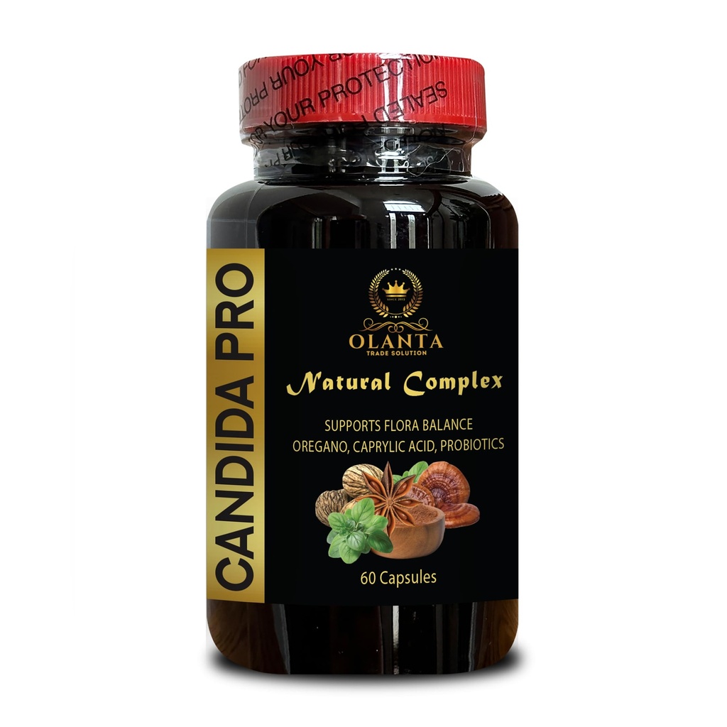 Candida PRO Natural Complex - Candida Vitamin, Candida Cleanse, Vegan caprylzuur Capsules voor Candida, Oregano Leaf Biologische - 1 Fles 60 Capsules