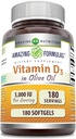 Verbazingwekkende Formules Vitamine D3 met Olijfolie 5000 IE Softgels Supplement 
