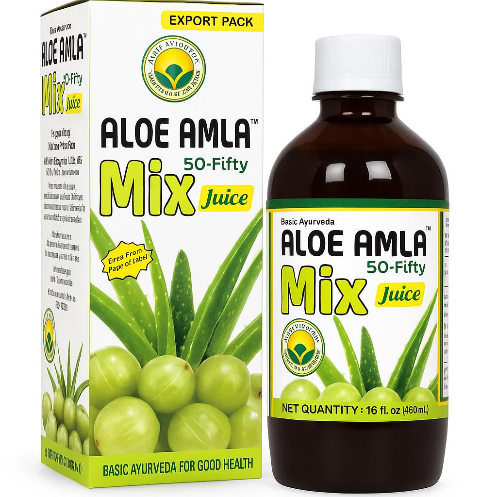 Basic Ayurveda Aloe Amla Mix Juice Blend of Aloe Vera & Amla Fruit 