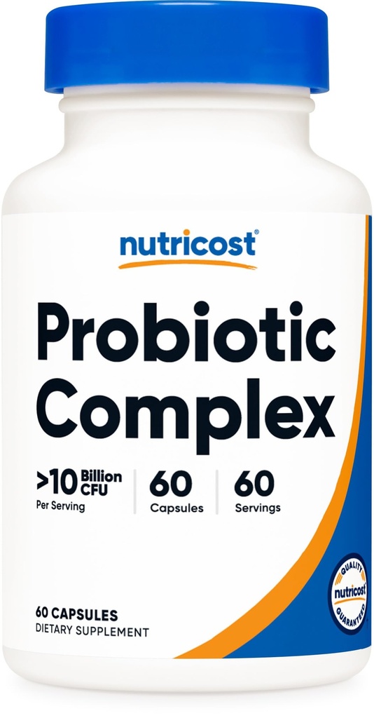 Nutricost Probiotic Complex (10 miljard CFU) 60 Capsules - Acidophilus Plus 9 Andere Probiotica, Non-GMO, Glutenvrije Supplement