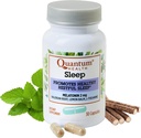 Quantum Health Sleep Melatonine 2mg gezonde rustgevende slaapondersteuning Mengen met ontspannende Valeriaanwortel, citroenbalsem & L Theanine Dagelijkse geest & lichaam welzijn voor vrouwen & mannen - 30 capsules
