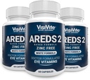 ARDES 2 Zinkvrij White Eye Vitamins - Zeaxanthine Plus Lutein macular Eye Vitamins - Soy-Free - Zink en kopervrij Macula Health Formula - Verpakking van 3