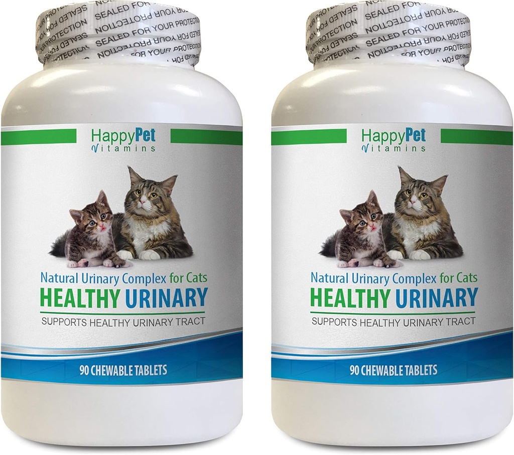 cat Incontinence Supplements - CAT Healthy Urinary Complex - UTI Solution - Natural Formula - cat Cranberry Powder - 2 flessen (180 tabletten)