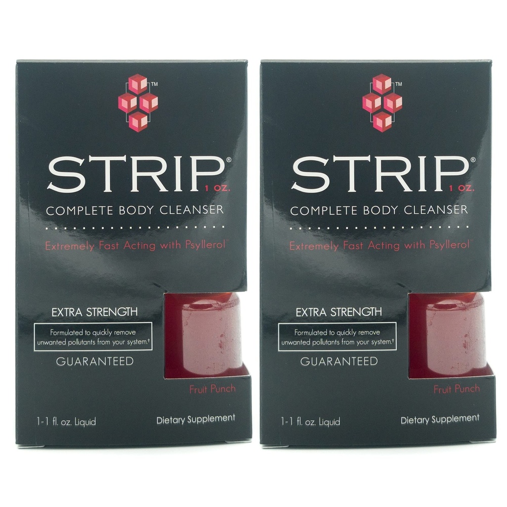 Wellgenix Strip Natural Detox Cleanser Fruit Punch geconcentreerd Extra sterkte 1oz (2 Pack)
