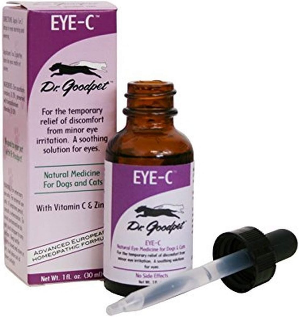 Dr. Goodpet Eye-C All-Natural Eye Drops voor honden, katten, paarden, kleine dieren 