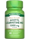 Nature's Truth Acetyl L-Carnitine 1000mg 30 Capsules Super Sterkte Non-GMO en Glutenvrij ALCAR Supplement