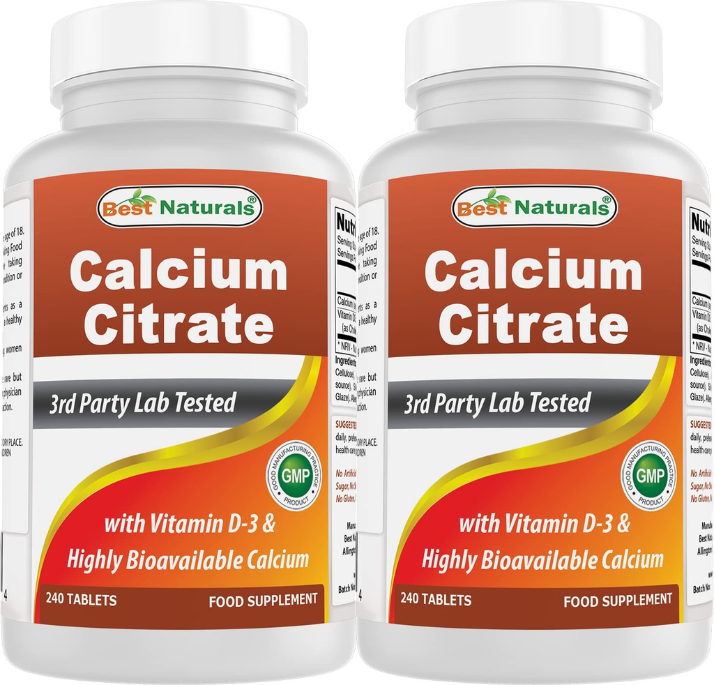 Best Naturals Calcium citraat met vitamine D-3 240 tabletten (240 aantal (verpakking 2))