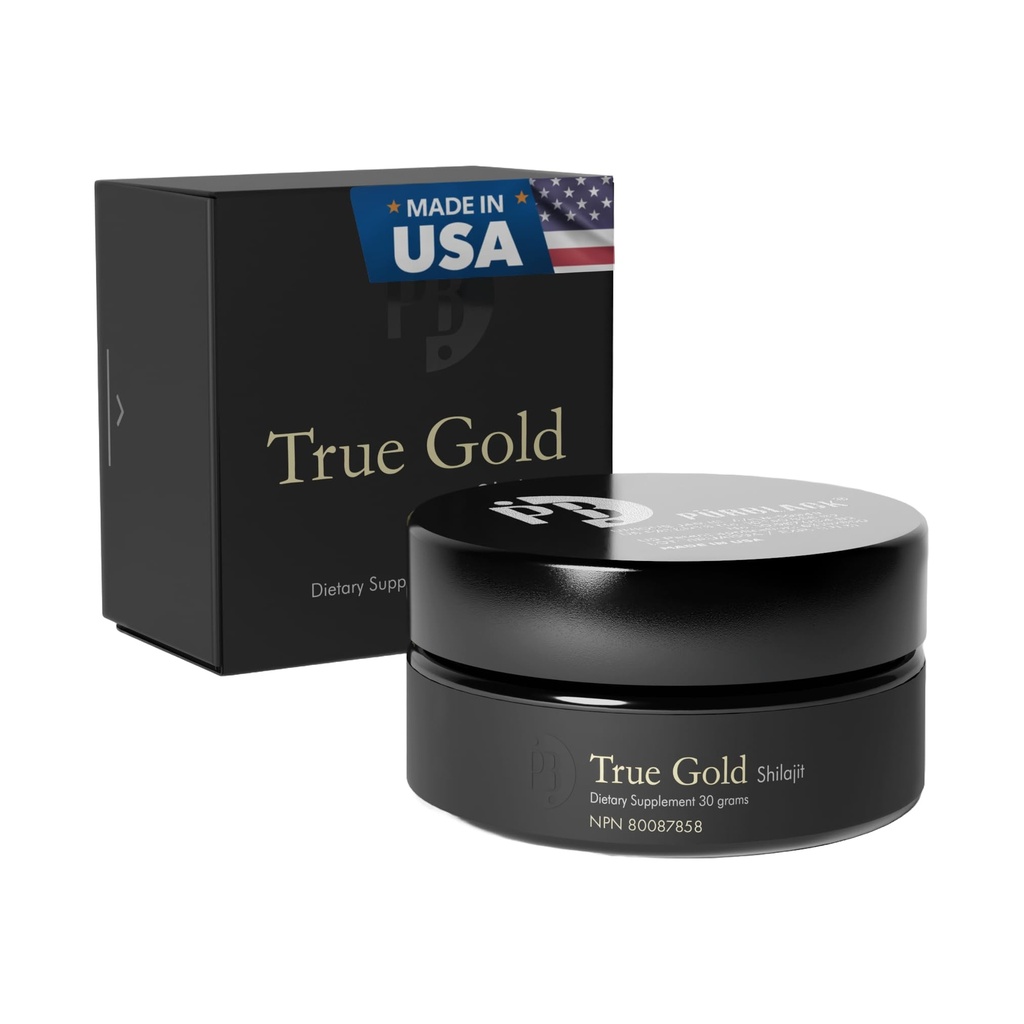 Live Resin Pure Gold Shilajit - Biologische Shilajit supplement met meer dan 80 mineralen - Hoge biologische beschikbaarheid en antioxidant ondersteuning minerale supplement - Authentic Gold Infused Resin 