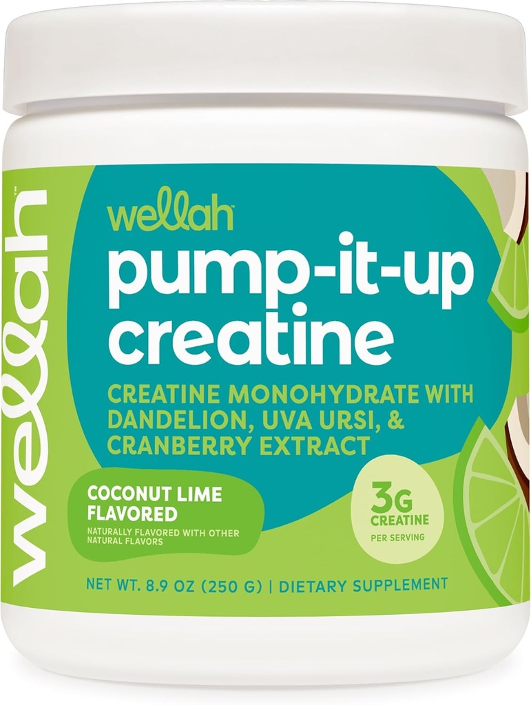 Wellah Creatine for Women (50 Servings, Coconut Lime) - Creatine Monohydraat met Dandelion & Cranberry Extract