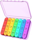 Daviky Weekly pil Organizer 3 keer per dag, Travel Pill Organizer 3x per dag, Pill Box 7 Dag, Daily Pill Box Organizer, Pill Cases Organizers 7 Dag, Medicine Organizer om vitamines en medicijnen vast te houden