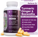 Relieve-fxTM DLPA Boswellia Turmeric and Ginger Supplement, Stress Relief, Heart, Digestion, Muscle Cramp, Joint, Ontsteking Gezondheid, Vitamine B6 P5P, Boswellic Acid, Curcumin met Black Pepper - 90ct