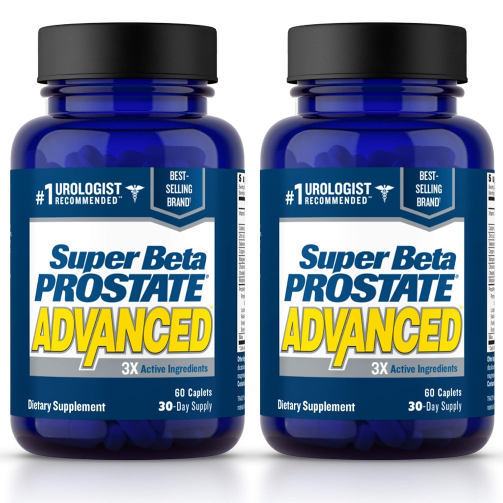 SUPER BETA PROSTATE Geavanceerd  Prostaat Ondersteuning Supplement voor de gezondheid van mannen met Beta Sitosterol, niet Saw Palmetto. (120 caplets, 2-pack)
