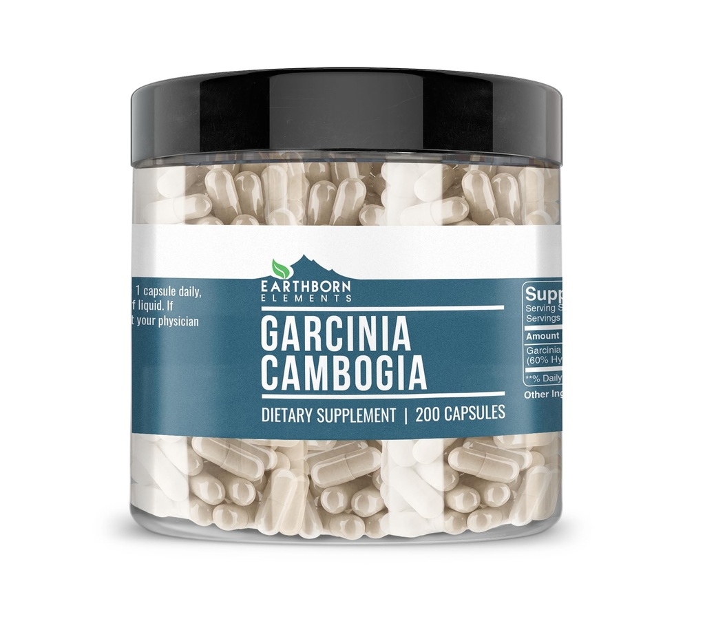 Earthborn Elements Garcinia Cambogia 200 Capsules, Pure & Onverdund, Geen Additieven