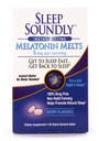 Slaap zacht Melatonine Melts 5 mg Berry Flavor, Nachttijd Slaaphulp voor volwassenen, Fast Acting Sleep Formula, 60 Telling, Wit