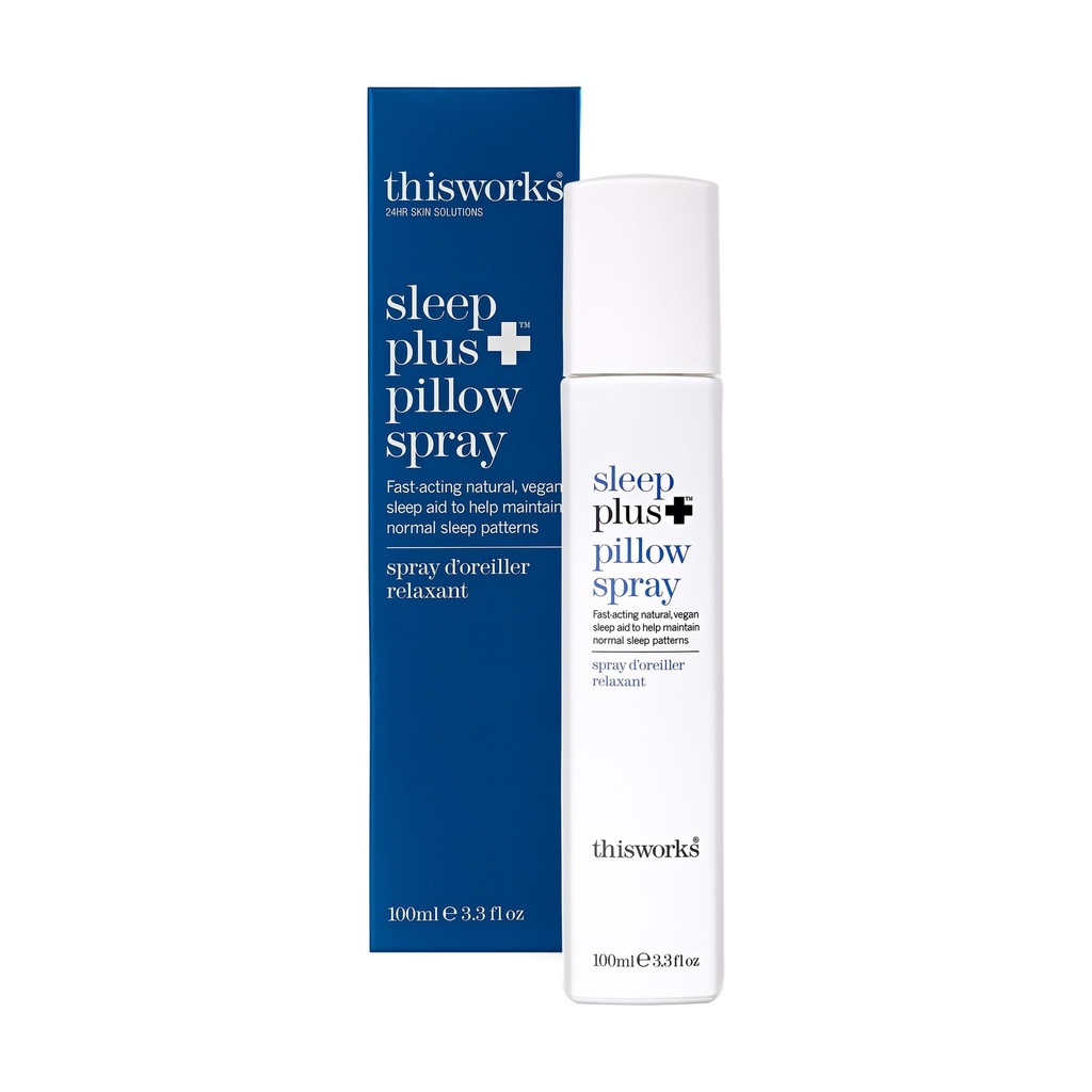THISWORKS slaap plus kussenspray Fast-Acting Natural Rest met essentiële oliën van Lavendel, Vetivert en Kamille, 100ml, 3,3 fl oz