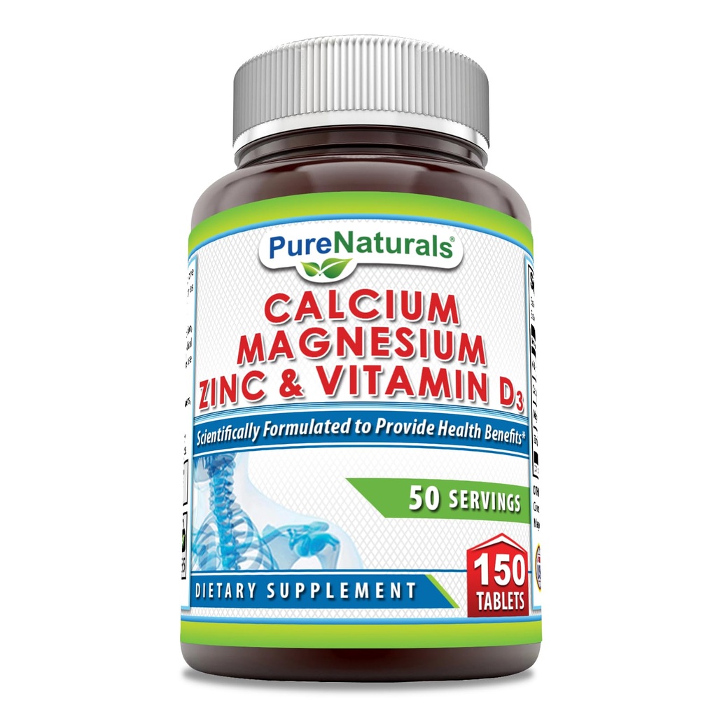 Pure Naturals Calcium Magnesium Zink Vitamine D3 Supplement 