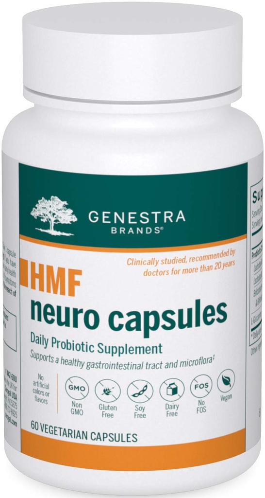Genestra Brands HMF Neuro Capsule - Women, Men & Kids Probiotics - for Gut Health - 60 Capsules