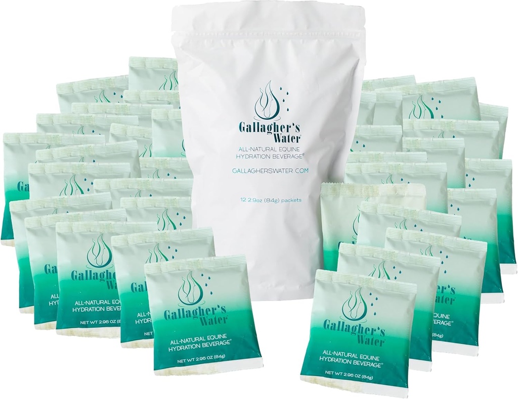 Gallagher's Water 120 Pack All-Natural Patented Equine Hydration Treat - Enhancement Powder Mix Horse Drink Treat om te helpen stimuleren om water te drinken - gemaakt met alle natuurlijke ingrediënten, FEI Compliant