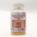 Glucosamine Chondroitin Gummies met MSM 60 CT Suikervrij Glucosamine Chondroitin Gummies Drievoudige sterkte voor gezamenlijke gezondheid en immuunondersteuning voor volwassenen, mannen en vrouwen - Mango smaak