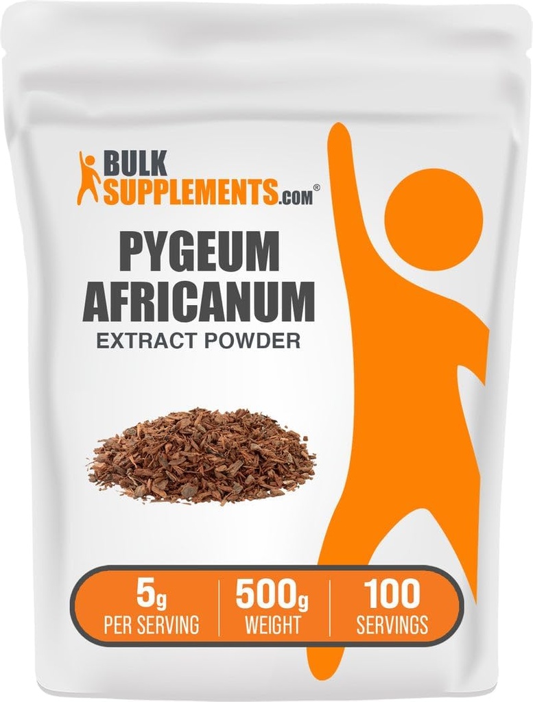 BulkSupplements.com Pygeum Africanum Extract Powder - from Pygeum Bark, Nutritional Supplement - Gluten Free - 5g per Serving, 500g (1.1 lbs) (Pack of 1)