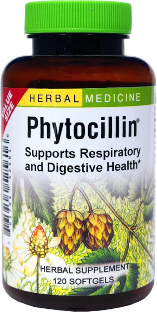 Kruiden Etc. Phytocilline - Respiratory & Digestief Health Support Supplement - Herbal Formula to Support Digestie - Support Healthy Breathing - 120 Softgels (120 Servings)