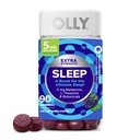 OLLY Extra sterkte Slaap Gummy 5 mg Melatonine, L-Theanine, Kamille, Citroen Balm Extracten, Slaaphulp, BlackBerry smaak - 90 Tel.