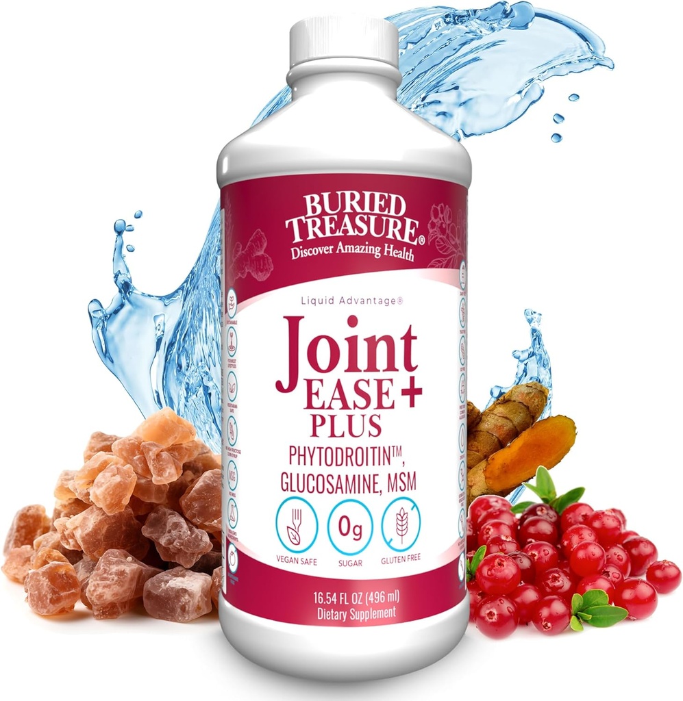 Begraven Treasure Joint Ease Plus - 16 fl oz, Glucosamine Chondroitin met MSM en Kurkuma, Gezamenlijke Ondersteuning Supplement