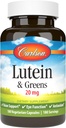 Carlson - Lutein & Greens, 20 mg, Vision Support & Eye Function, Antioxidant, 180 Vegetarische Capsules