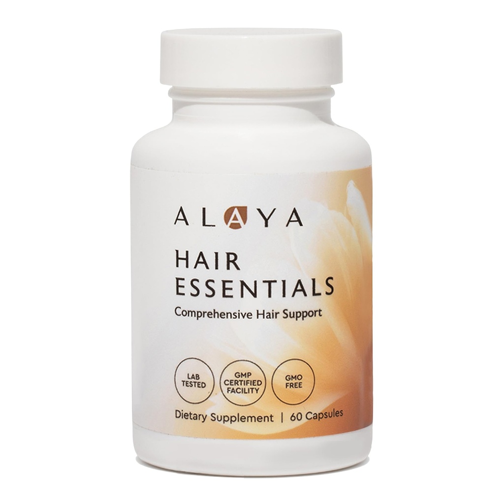 Alaya Hair Essentials - Haarsupplement met Biotine, Keratine, Foliumzuur, Vitamine B12, B6 - Lab getest - Glutenvrij - 30 dagen levering