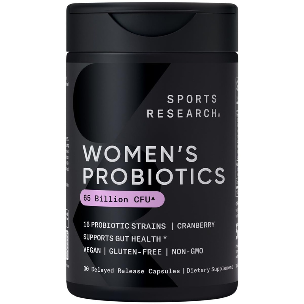 Sportonderzoek® Vrouwenprobiotica met prebiotica, 65 miljard CFU - Vegan Capsules for Gut Health & Discompensative Support, Probiotica voor vrouwen met cranberry - Non-GMO Geverified & Gluten Free - 30 Tel.