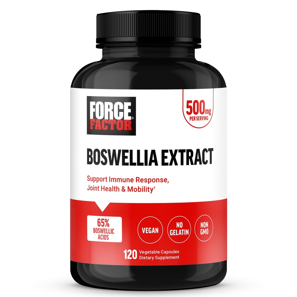 FORCE FACTOR Boswellia Extract Capsules, Immune Support Supplement en Joint Health Supplement voor vrouwen en mannen, Gemaakt met Premium Boswellia Serrata Extract, Vegan, Non-GMO, 120 capsules