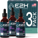 E2H Natural Sleep Aid - Liquid Melatonine met kamille, Theanine - Slaap beter, Dieper, Langer - Veganistisch, GGO-vrij - Biedt stress Relief (3 flessen)