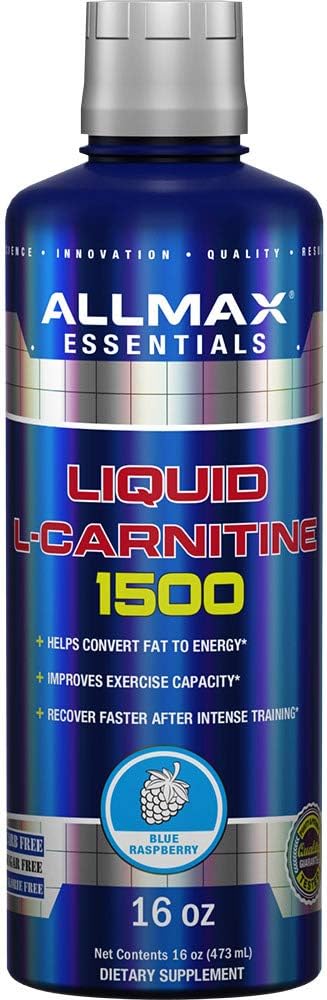 ALLMAX Nutrition Liquid L-Carnitine 1500 + Vitamine B5, 16 oz / 473 ml (Blue Raspberry)