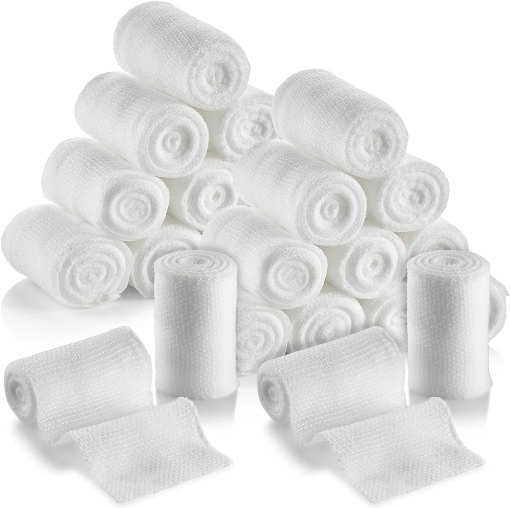 MEDca Gauze Bandage Rolls - 24 Pack, 2-Inch, 4.1 Yards per Roll, Medical Grade Gauze Bandage voor Wond Dressing en EHBO Kit