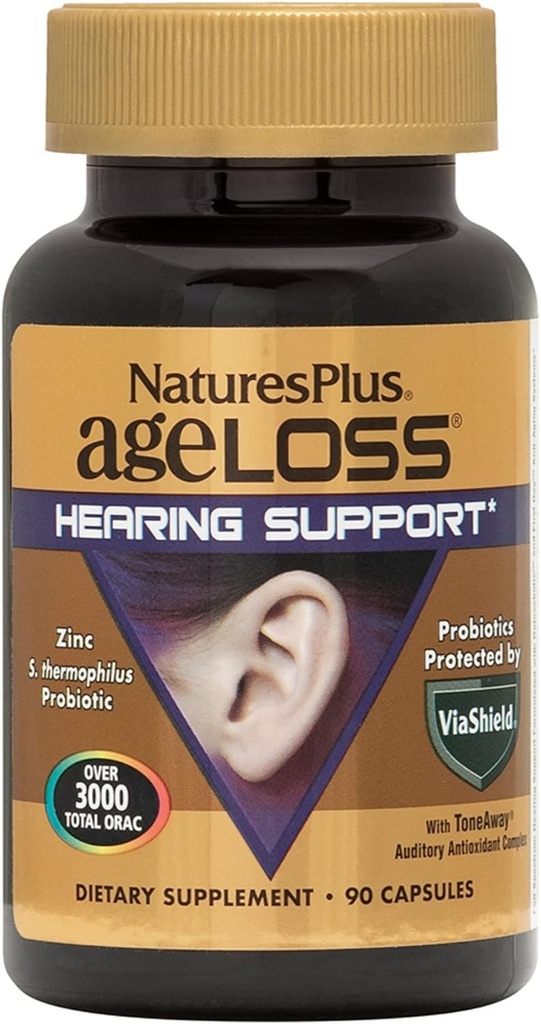 Natures Plus AgeLoss Hearing Support - 90 capsules - Vegetarisch, Glutenvrij - 30 porties