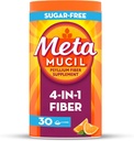 Metamucil 4 in 1 Daily Fiber Supplement Powder, Fiber Powder for Digestive Health and Regularity*, Sugar-Free, Oranje, Natuurlijk Sourced Psyllium Fiber, 30 theelepels