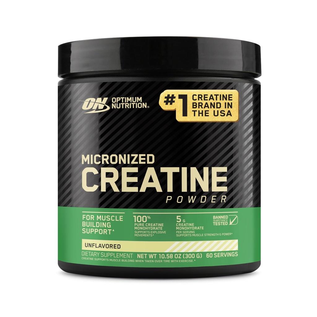 Optimale voeding Micronized Creatine Monohydraat Poeder, Unflavored, 60 Servings, 300 Gram (Verpakking mei Vary)