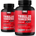 FORCE FACTOR Tribulus Terrestris Max for Men 2-Pack, Testosterone Booster, Male Vitality Supplement, Made with Key Natural Ingredients Superior Absorption, 2000mg, 240 Capsules, Red