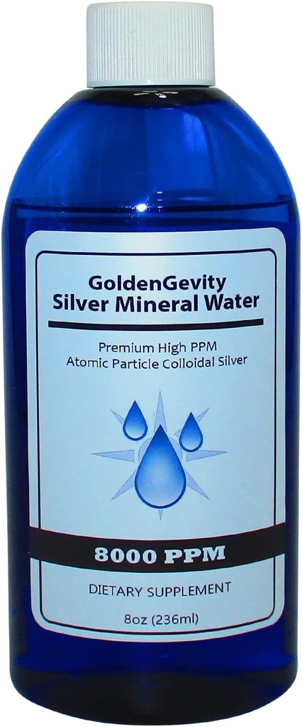 8000 PPM Premium Colloïdaal Zilver - High PPM Liquid Trace Mineral Immune Support Supplement 8 oz. (236 ml).