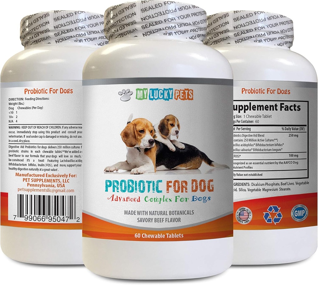 probiotica voor honden kauwen - Honden PROBIOTICS - Bad Breath and Passing Gas Solution - Oral Health - Fos Formula - 1 Fles (60 Treats)
