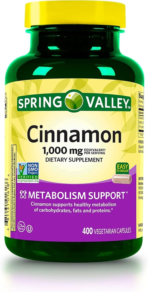 jogi Cinnamon Dieetsupplement, 1000 mg Metabolisme Ondersteuning Dieetsupplement 400 Tel.
